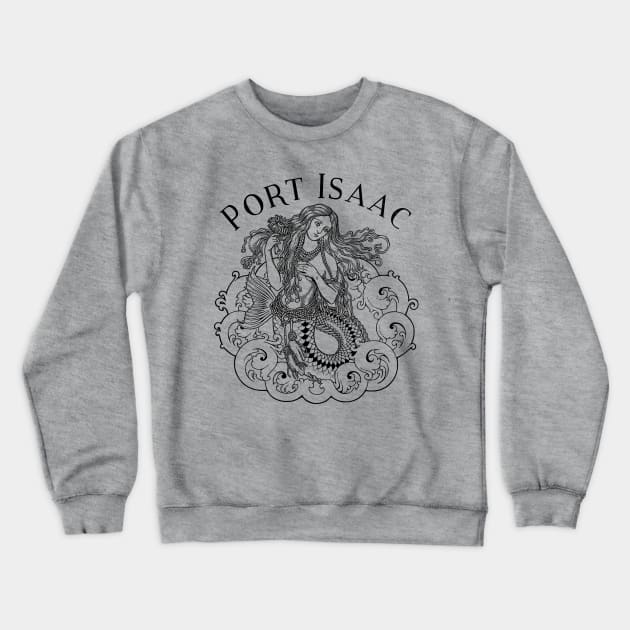 Port Isaac Cornwall Mermaid Crewneck Sweatshirt by SonnyBoyDesigns